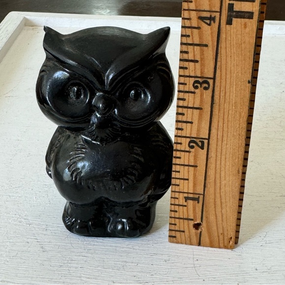 Handmade Crafted from Coal Owl Vintage Figurine Vintage - Picture 10 of 13